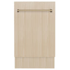 ZLINE Autograph 18" Tallac Series 3rd Rack Top Control Dishwasher In Custom Panel Ready With Champagne Bronze Handle, DWVZ-18-CB