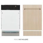 ZLINE Autograph 18" Tallac Series 3rd Rack Top Control Dishwasher In Custom Panel Ready With Champagne Bronze Handle, DWVZ-18-CB