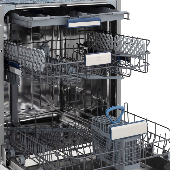 ZLINE 24 in. Top Control Tall Dishwasher is Custom Panel Ready with Matte Black Handle, DWVZ-24-MB