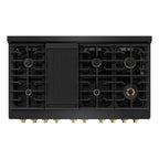 ZLINE Autograph Edition 48 in. Paramount Double Oven Dual Fuel Range with 8 Gas Burners in Black Stainless Steel with Champagne Bronze Accents, 6.7 cu. ft., SDRBZ-48-CB
