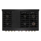 ZLINE Autograph Edition 48 in. Gas Range with Double Oven, 6.7 cu. ft., Black Stainless Steel with Bronze Accents (Model SGRBZ-48-CB)
