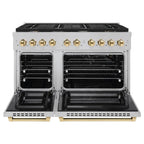 ZLINE Autograph Package - 48 In. Gas Range and Range Hood in Satin Stainless Steel with Gold Accents, 2AKPR-RGSRH48-G