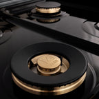 ZLINE Autograph Edition 48 in. Dual Fuel Range 6.0 cu. ft. with Black Matte Door and Champagne Bronze Accents (RAZ-BLM-48-CB)