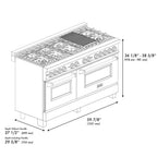 ZLINE Autograph Edition 60 in. 7.4 cu. ft. Dual Fuel Range with Gas Cooktop and Electric Convection Oven in Stainless Steel with Gold Accents (RAZ-60-G)