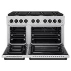 ZLINE Autograph Edition 48 in. Paramount Dual Fuel Range with Double Electric Convection Ovens, 8 Burner Gas Cooktop, Stainless Steel with Matte Black Accents (SDRZ-48-MB)