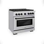 ZLINE Autograph Edition 36 in. 5.2 cu. ft. Paramount Gas Range with 6 Burners and Convection Gas Oven in Stainless Steel with Matte Black Accents (SGRZ-36-MB)