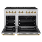 ZLINE Autograph Edition 48 in. 6.7 cu. ft. Paramount Double Oven Gas Range in Stainless Steel with Gold Accents (SGRZ-48-G)