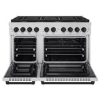 ZLINE Autograph Edition 48 in. 6.7 cu. ft. Paramount Double Oven Gas Range with 8 Burners in Stainless Steel with Matte Black Accents (SGRZ-48-MB)