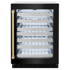 ZLINE Autograph 24" Touchstone Dual Zone 44 Bottle Wine Cooler with Black Stainless Steel Glass Door and Champagne Bronze Handle, RWDOZ-BS-24-CB