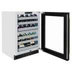 ZLINE Autograph 24" Touchstone Dual Zone 44 Bottle Wine Cooler with Black Stainless Steel Glass Door and Champagne Bronze Helix Handle, RWDOZ-BS-24-KCB