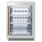 ZLINE Autograph 24" Touchstone 151 Can Beverage Fridge with Stainless Steel Glass Door and Polished Gold Handle,  RBSOZ-GS-24-G