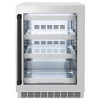 ZLINE Autograph 24" Touchstone 151 Can Beverage Fridge with Stainless Steel Glass Door and Matte Black Handle,  RBSOZ-GS-24-MB