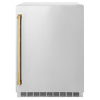 ZLINE Autograph 24" Touchstone 151 Can Beverage Fridge with Solid Stainless Steel Door and Polished Gold Handle,  RBSOZ-ST-24-G