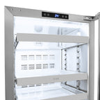 ZLINE Autograph 24" Touchstone 151 Can Beverage Fridge with Solid Stainless Steel Door and Champagne Bronze Helix Handle, RBSOZ-ST-24-KCB
