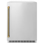 ZLINE Autograph 24" Touchstone 151 Can Beverage Fridge with Solid Stainless Steel Door and Polished Gold Helix Handle, RBSOZ-ST-24-KG