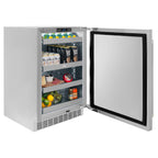 ZLINE Autograph 24" Touchstone 151 Can Beverage Fridge with Solid Stainless Steel Door and Polished Nickel Helix Handle, RBSOZ-ST-24-KPN