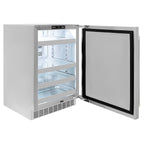 ZLINE Autograph 24" Touchstone 151 Can Beverage Fridge with Solid Stainless Steel Door and Polished Nickel Helix Handle, RBSOZ-ST-24-KPN