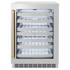 ZLINE Autograph 24" Touchstone Dual Zone 44 Bottle Wine Cooler with Stainless Steel Glass Door and Champagne Bronze Handle,  RWDOZ-GS-24-CB