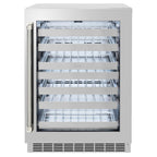 ZLINE Autograph 24" Touchstone Dual Zone 44 Bottle Wine Cooler with Stainless Steel Glass Door and Polished Nickel Helix Handle, RWDOZS-24-KPN