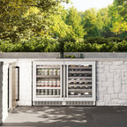 ZLINE Autograph 24" Touchstone Dual Zone 44 Bottle Wine Cooler with White Matte Glass Door and Matte Black Handle, RWDOZ-WM-24-MB