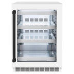 ZLINE Autograph 24" Touchstone Dual Zone 44 Bottle Wine Cooler with White Matte Glass Door and Matte Black Handle, RWDOZ-WM-24-MB
