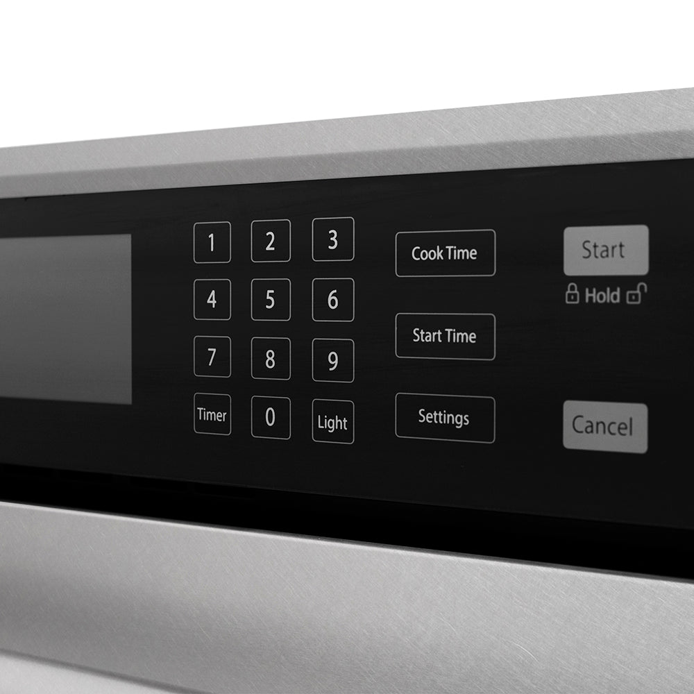 ZLINE Autograph 30" Professional True Convection Single Wall Oven with Air Fry and Self Clean in Satin Stainless Steel with Polished Gold Helix Handle, WASSZ-30-KG