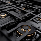 ZLINE 48 in. Gas Range Double Oven 6.7 cu. ft. 8 Burner Cooktop Black Stainless Steel with Champagne Bronze Accents (HGRBZ-48-CB)