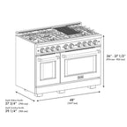 ZLINE 48 in. Gas Range Double Oven 6.7 cu. ft. 8 Burners Stainless Steel with Champagne Bronze Accents (HGRZ-48-CB)
