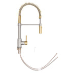 ZLINE Autograph Sierra Pull Down Spring Single Handle Kitchen Faucet in Brushed Nickel and Champagne Bronze, SRA-KF-ZBNCB