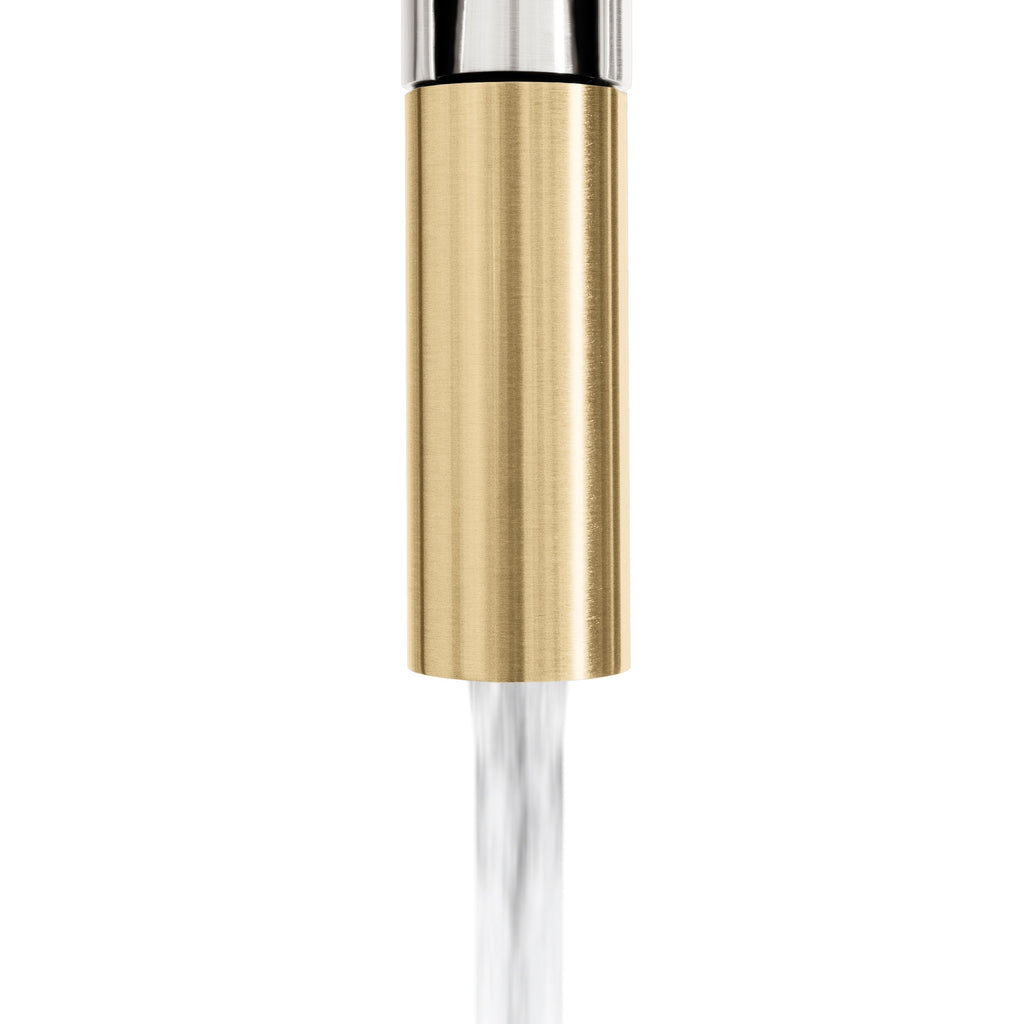 ZLINE Autograph Sierra Pull Down Spring Single Handle Kitchen Faucet in Brushed Nickel and Champagne Bronze, SRA-KF-ZBNCB