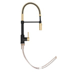 ZLINE Autograph Sierra Pull Down Spring Single Handle Kitchen Faucet in Matte Black and Champagne Bronze, SRA-KF-ZMBCB