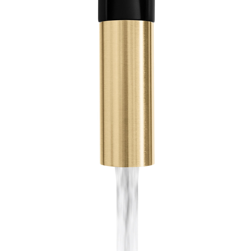 ZLINE Autograph Sierra Pull Down Spring Single Handle Kitchen Faucet in Matte Black and Champagne Bronze, SRA-KF-ZMBCB