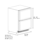 ZLINE 24-Inch Refrigerator Drawer 4.6 cu. ft. 168-Can Capacity Outdoor-Rated Panel-Ready Polished Gold Handles (RDSPOZ-24-G)