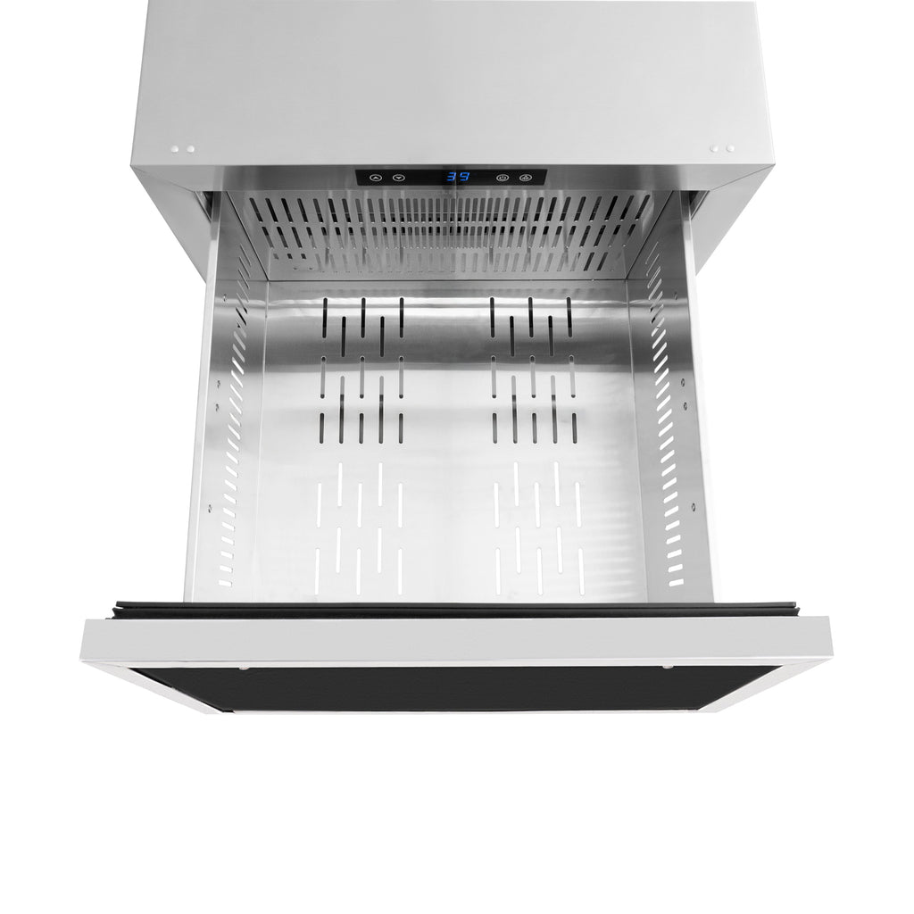 ZLINE 24-Inch Refrigerator Drawer 4.6 cu. ft. 168-Can Capacity Outdoor-Rated Panel-Ready Polished Gold Handles (RDSPOZ-24-G)