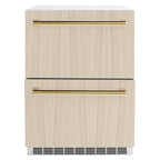 ZLINE 24-Inch Refrigerator Drawer 4.6 cu. ft. 168-Can Capacity Outdoor-Rated Panel-Ready Polished Gold Handles (RDSPOZ-24-G)