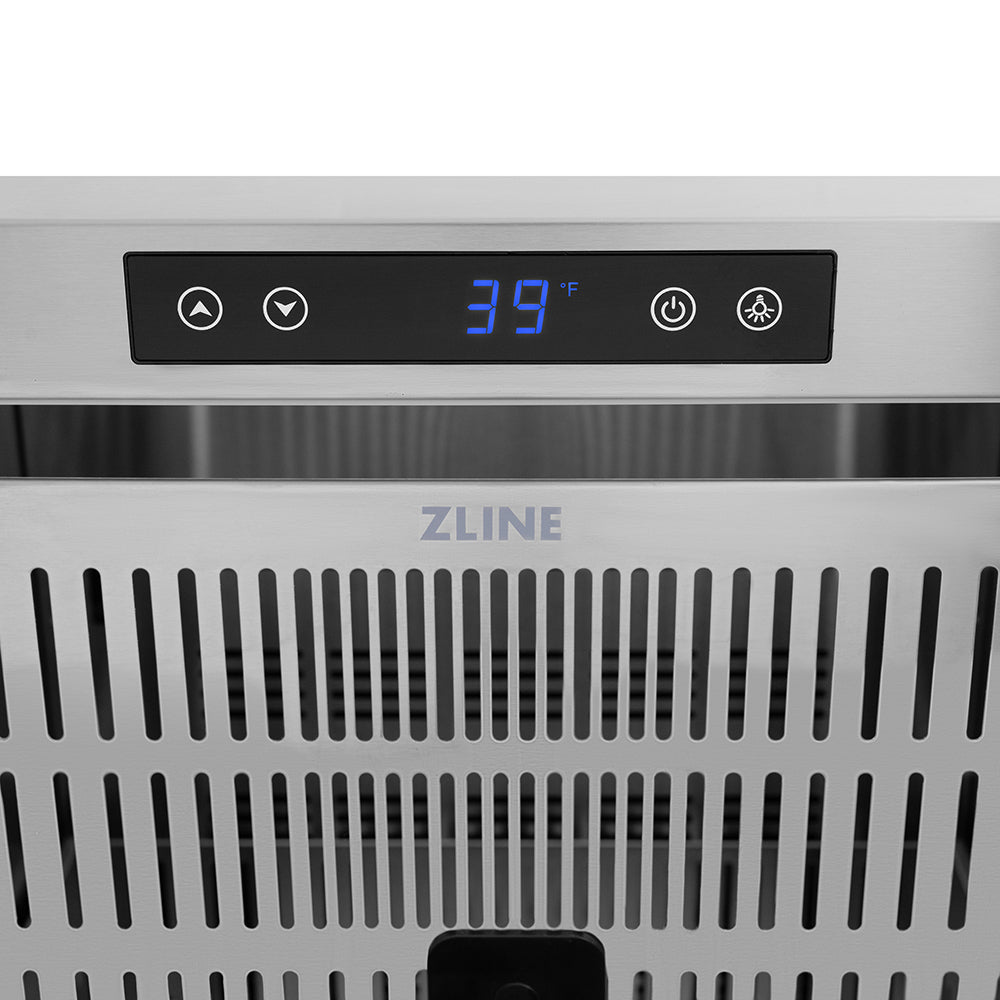 ZLINE 24 in. Outdoor Dual Refrigerator Drawer 168-Can Capacity Stainless Steel Doors Polished Gold Helix Handles (RDSOZ-ST-24-KG)