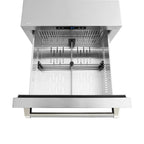 ZLINE 24 in. Outdoor Dual Refrigerator Drawer 168 Can Capacity Stainless Steel Doors Polished Nickel Helix Handles (RDSOZ-ST-24-KPN)