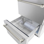 ZLINE 24 in. Outdoor Dual Refrigerator Drawer 168 Can Capacity Stainless Steel Doors Polished Nickel Helix Handles (RDSOZ-ST-24-KPN)