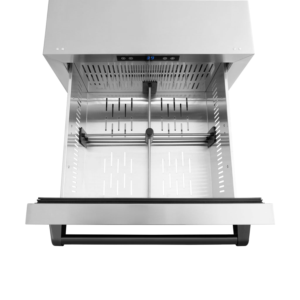 ZLINE 24 in. Refrigerator Drawer 4.6 cu. ft. 168 Can Capacity Outdoor-Rated Stainless Steel Matte Black Handles (RDSOZ-ST-24-MB)