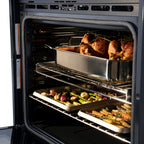 ZLINE Autograph 30" Professional True Convection Single Wall Oven with Air Fry and Self Clean in Stainless Steel with Champagne Bronze Helix Handle, WASZ-30-KCB