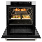 ZLINE Autograph 30" Professional True Convection Single Wall Oven with Air Fry and Self Clean in Stainless Steel with Polished Nickel Helix Handle, WASZ-30-KPN