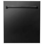 ZLINE 30 in. Kitchen Appliance Package with Black Stainless Steel Gas Range, Range Hood, Microwave Drawer and Dishwasher, 4KP-SGRBRH30-MWDW
