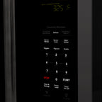 ZLINE 30" 1.5 cu. ft. Over the Range Microwave in Black Stainless Steel with Modern Handle and Set of 2 Charcoal Filters, MMWO-OTRCF-30-BS