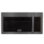ZLINE 30" 1.5 cu. ft. Over the Range Microwave in Black Stainless Steel with Modern Handle and Set of 2 Charcoal Filters, MMWO-OTRCF-30-BS
