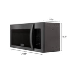 ZLINE Over the Range Convection Microwave Oven in Black Stainless Steel with Modern Handle and Sensor Cooking, MWO-OTR-30-BS