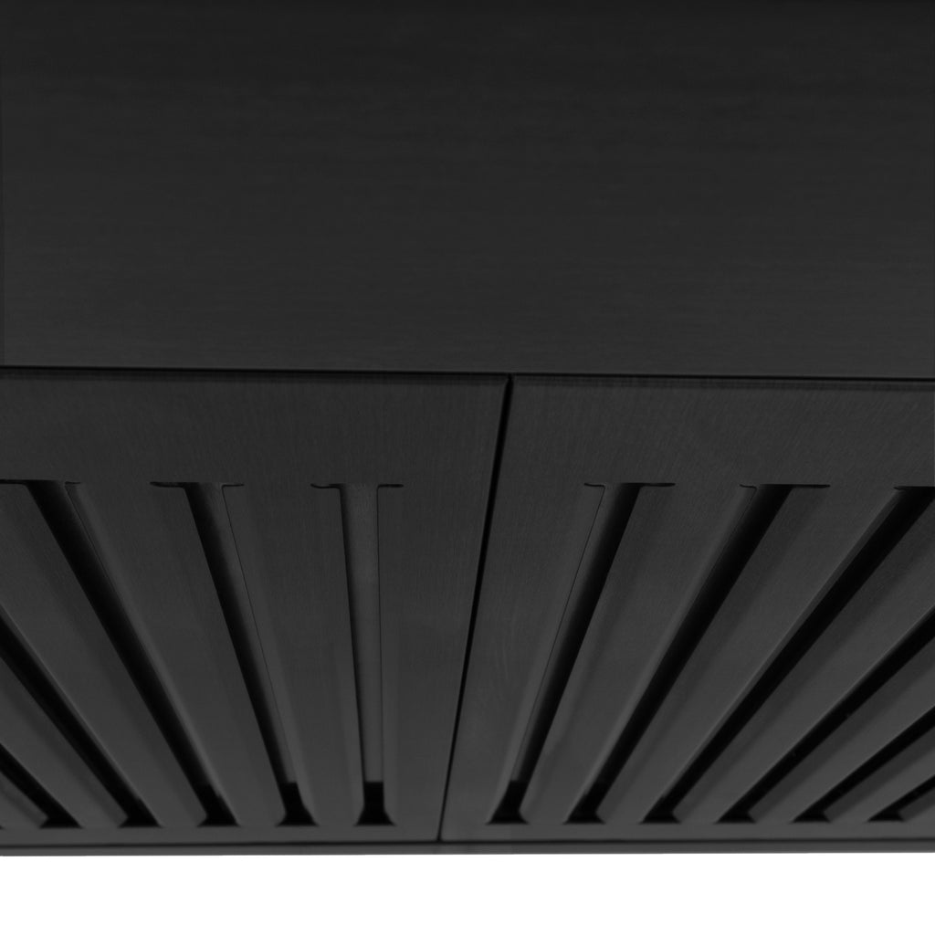 ZLINE 30 in. Wall Mount Range Hood Convertible Black Stainless Steel Charcoal Filters 400 CFM (BSKBN-CF-30)