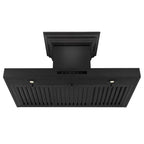 ZLINE 36 in. Wall Mount Range Hood 400 CFM Black Stainless Steel Bluetooth Crown Molding (BSKENCRN-BT-36)