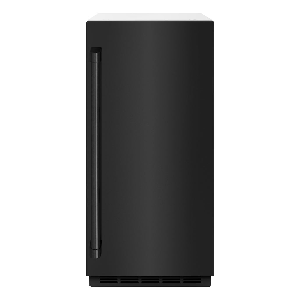 ZLINE 15" Touchstone Gourmet Ice Maker with Drain Pump and Black Stainless Steel Door, IGMD-BS-15