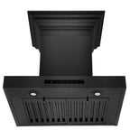 ZLINE 24 in. Wall Mount Range Hood Convertible Vent Black Stainless Steel with Crown Molding (BSKENCRN-24)