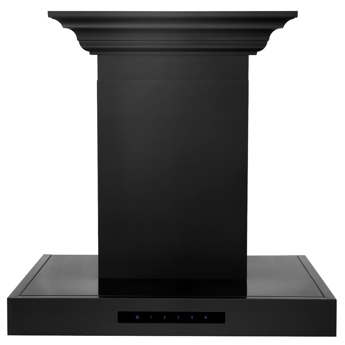 ZLINE 24 in. Wall Mount Range Hood Convertible Vent Black Stainless Steel with Crown Molding (BSKENCRN-24)